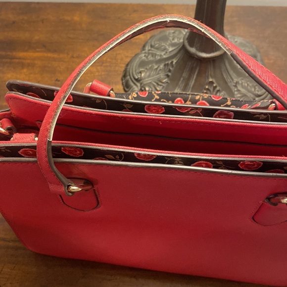 Kate Spade Red and Black Floral Handbag - Picture 6 of 6